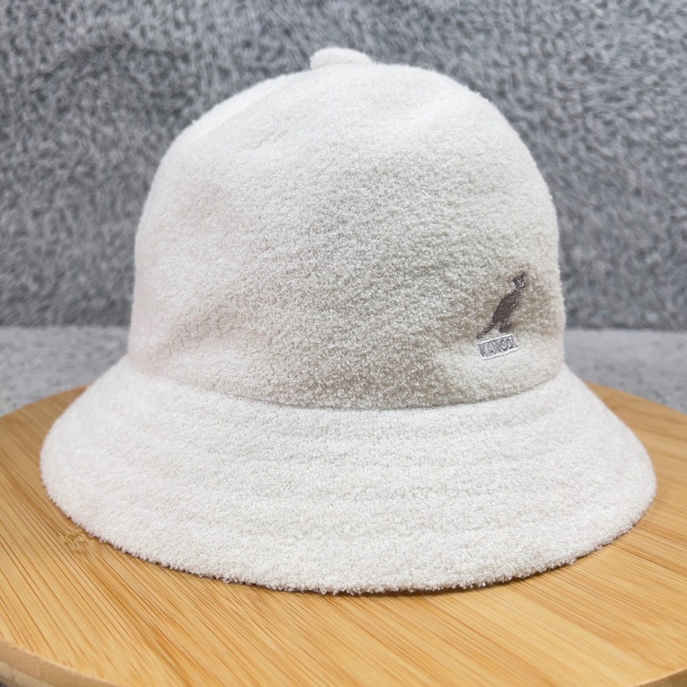 Kangol Bermuda Bucket Hat Mens M White Textured Streetwear Retro 80s 90s Hip Hop - Picture 10 of 12